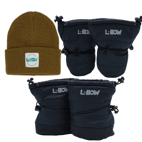 Black Infant Winter Bundle with Tan Hat