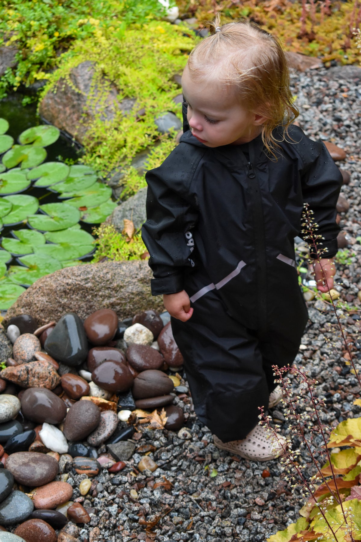 L-Bow Rain-Bow Rain Suit black fully waterproof kids rain suit child playing outside