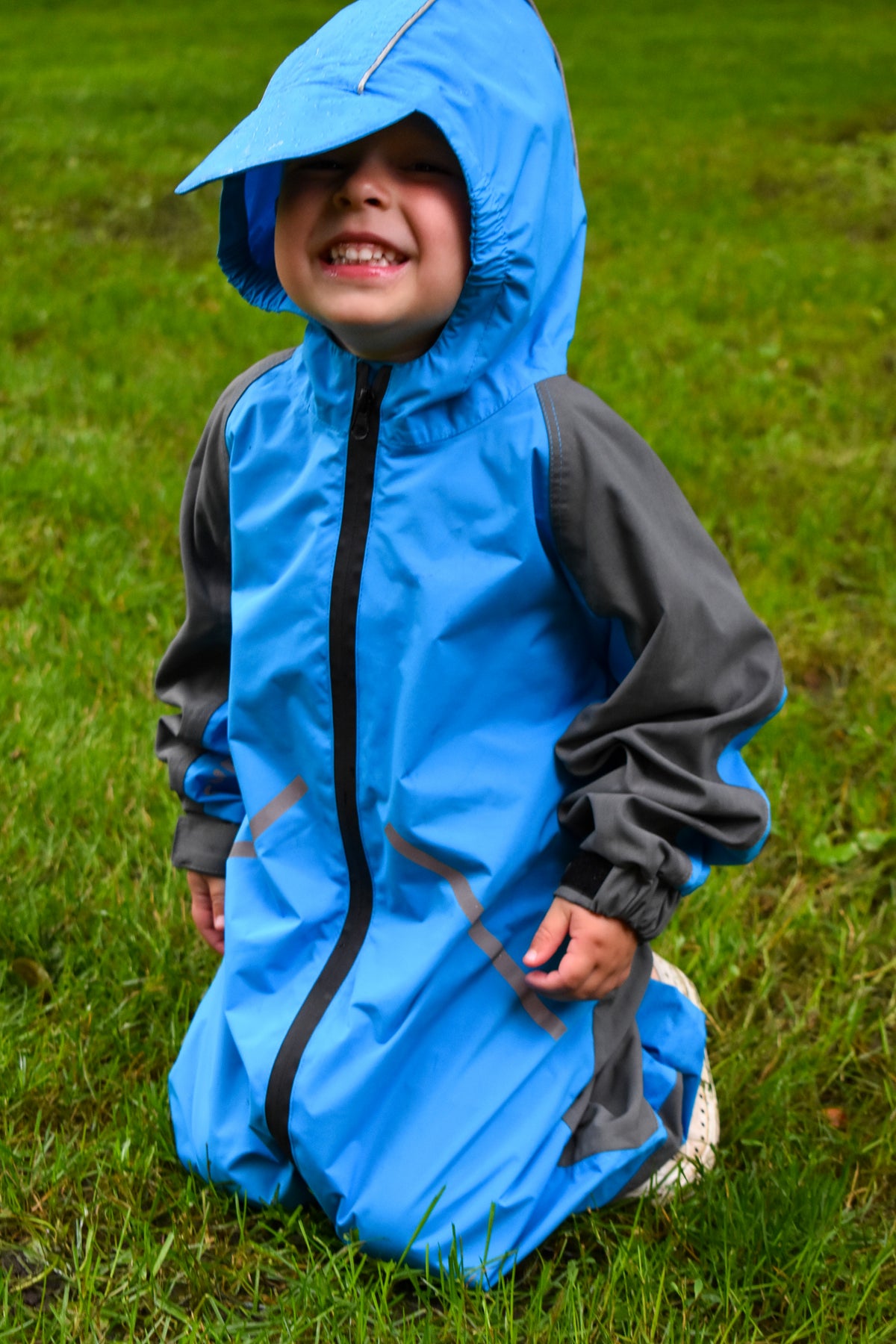 L-Bow Rain-Bow Rain Suit blue fully waterproof kids rain suit child playing outside