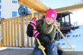 L-Bow Superior Glove warmest kids winter glove pink black on black