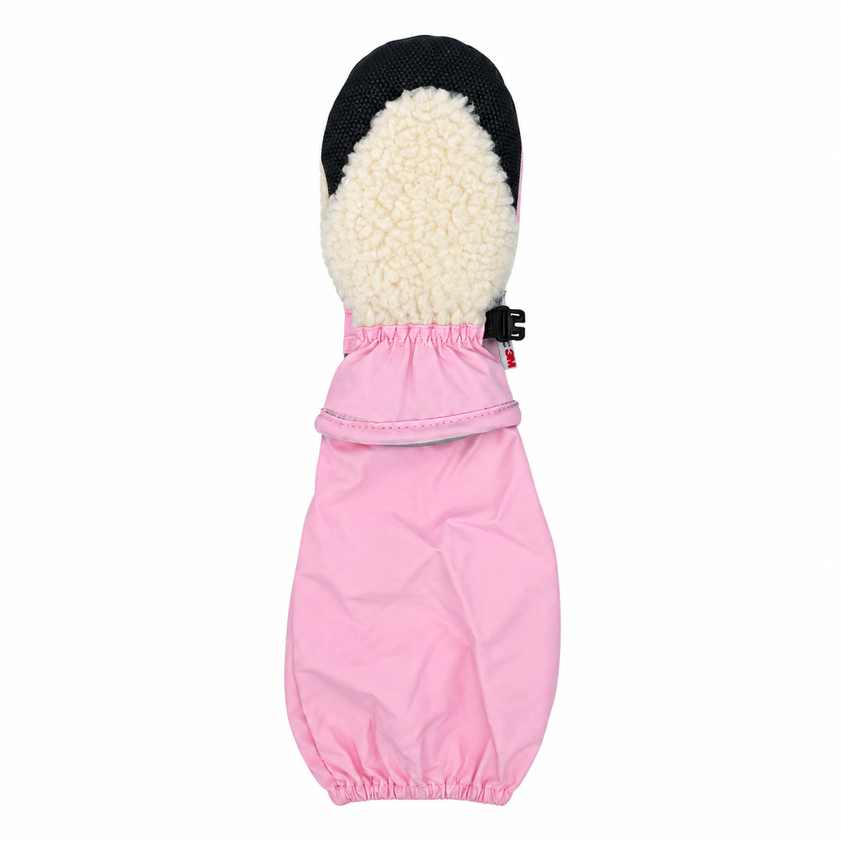 L-Bow Sherpa Mitten sure-grip palm patch kids winter mitten pink