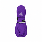 L-Bow Silver Snowflake Mitten kids winter mitten purple