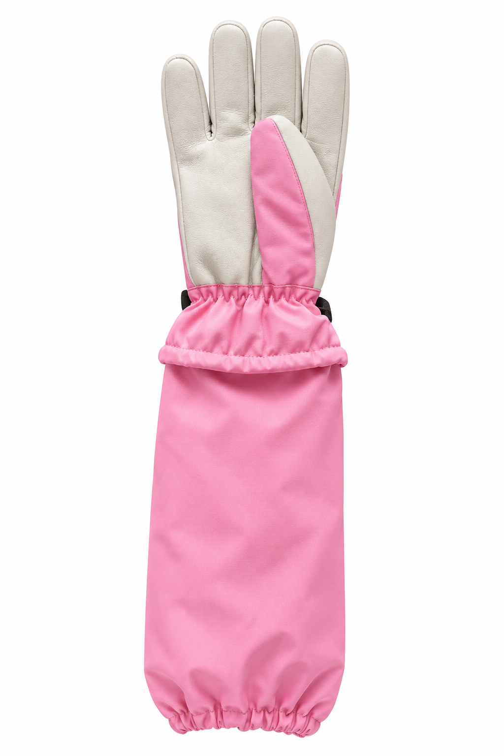 Soft goat leather palm and fingers on pink L-Bow North Star kids winter glove