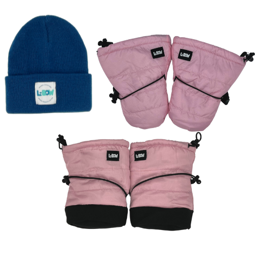 Pink Infant Winter Bundle with Blue Hat
