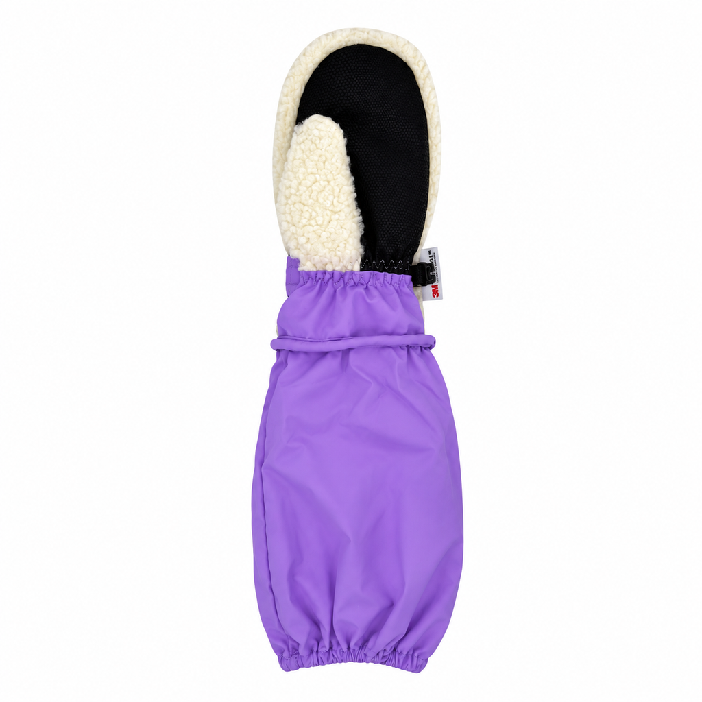 L-Bow Sherpa Mitten sure-grip palm patch kids winter mitten purple