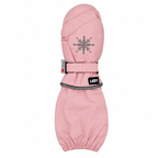 L-Bow Silver Snowflake Mitten kids winter mitten pink