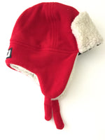 Load image into Gallery viewer, L-Bow Boy&#39;s Aviator Sherpa Lined Red Fleece Hat
